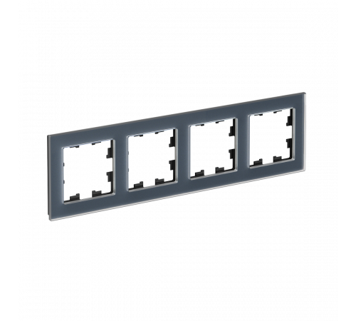 4-постовая рамка, НАТУРАЛЬНОЕ СТЕКЛО Systeme Electric AtlasDesign Nature, Грифель