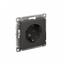 РОЗЕТКА с заземлением без шторок, 16А, механизм Systeme Electric AtlasDesign, Базальт