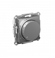 СВЕТОРЕГУЛЯТОР (диммер) поворотно-нажимной, LED, RC, 400Вт, механизм Systeme Electric AtlasDesign, Сталь