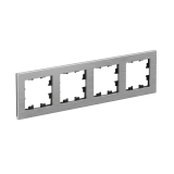 4-постовая рамка, МЕТАЛЛ Systeme Electric AtlasDesign Nature, Серебро