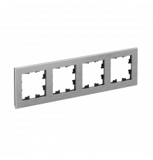 4-постовая рамка, МЕТАЛЛ Systeme Electric AtlasDesign Nature, Серебро