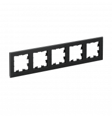 5-постовая рамка, МЕТАЛЛ Systeme Electric AtlasDesign Nature, Оникс