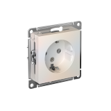 РОЗЕТКА с заземлением без шторок, 16А, механизм Systeme Electric AtlasDesign, Жемчуг