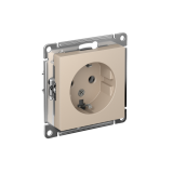 РОЗЕТКА с заземлением без шторок, 16А, механизм Systeme Electric AtlasDesign, Песочный