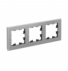 3-постовая рамка, МЕТАЛЛ Systeme Electric AtlasDesign Nature, Серебро