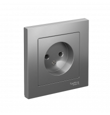 РОЗЕТКА без заземления без шторок, 16А, в сборе Systeme Electric AtlasDesign, Сталь