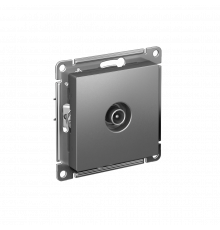 TV РОЗЕТКА оконечная 1дБ, механизм Systeme Electric AtlasDesign, Сталь