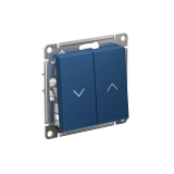 2-клавишный ВЫКЛЮЧАТЕЛЬ ДЛЯ ЖАЛЮЗИ, сх.4, 10А, механизм Systeme Electric AtlasDesign, Аквамарин