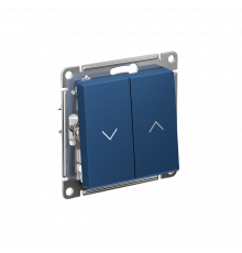 2-клавишный ВЫКЛЮЧАТЕЛЬ ДЛЯ ЖАЛЮЗИ, сх.4, 10А, механизм Systeme Electric AtlasDesign, Аквамарин