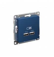 USB РОЗЕТКА A+A, 5В/2,1А, 2х5В/1,05А, механизм Systeme Electric AtlasDesign, Аквамарин