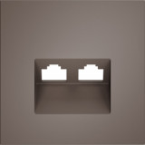 Накладка для механизмов RJ45+RJ45 S70, двойная, цвет - капучино