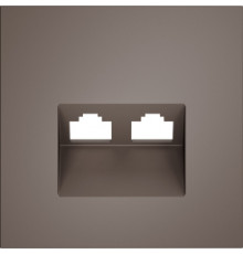Накладка для механизмов RJ45+RJ45 S70, двойная, цвет - капучино