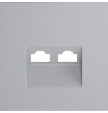 Накладка для механизмов RJ45+RJ45 S70, двойная, цвет - серый