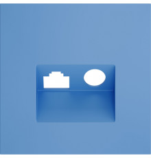 Накладка для механизмов TV+RJ45 S70, телевизионная (TV), одинарная, цвет - деним