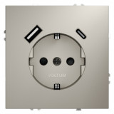 Электрическая розетка с зарядкой USB A+C, 3.2А S70, USB type-C 5V, USB type-A 5V, цвет - кашемир