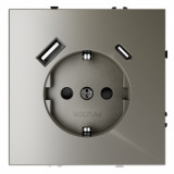 Электрическая розетка с зарядкой USB A+C, 3.2А S70, USB type-C 5V, USB type-A 5V, цвет - шелк
