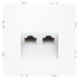 Розетка компьютерная RJ45 Cat.6 (UTP) S70, двойная, цвет - белый матовый
