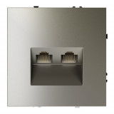 Розетка компьютерная RJ45 Cat.6 (UTP) S70, двойная, цвет - шелк