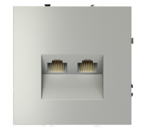 Розетка компьютерная RJ45 Cat.6 (UTP) S70, двойная, цвет - сталь