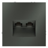 Розетка компьютерная RJ45 Cat.6 (UTP) S70, двойная, цвет - титан