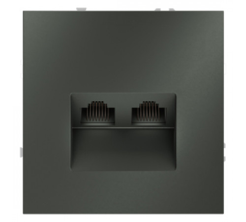 Розетка компьютерная RJ45 Cat.6 (UTP) S70, двойная, цвет - титан