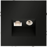 Розетка одиночная TV+RJ45 S70, телевизионная (TV), одинарная, цвет - черный матовый