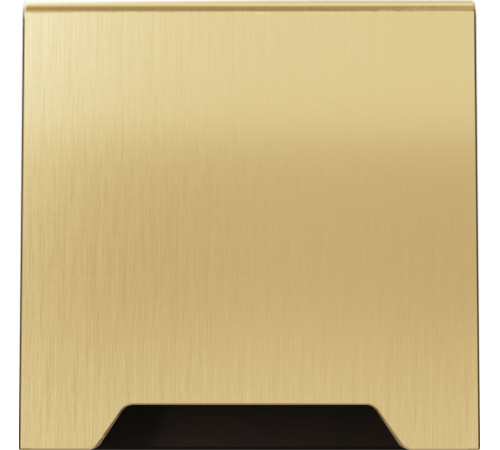 Накладка электрической розетки S70 Metal, со шторками, с крышкой, с заземлением, цвет - латунь металл