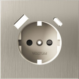 Накладка электрической розетки с USB-зарядкой type A+C S70 Metal, цвет - никель металл
