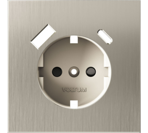 Накладка электрической розетки с USB-зарядкой type A+C S70 Metal, цвет - никель металл