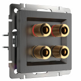 Акустическая розетка Werkel, графит рифленый