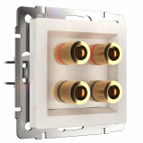 WL13-AUDIOx4 / Акустическая розетка Werkel, перламутровый рифленый