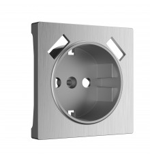 Накладка для розетки USB Werkel, cеребряный рифленый