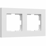 2-постовая рамка Werkel Slab, белый софт
