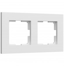 2-постовая рамка Werkel Slab, белый софт