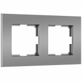 2-постовая рамка Werkel Slab, серебро софт