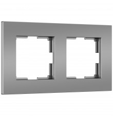 2-постовая рамка Werkel Slab, серебро софт