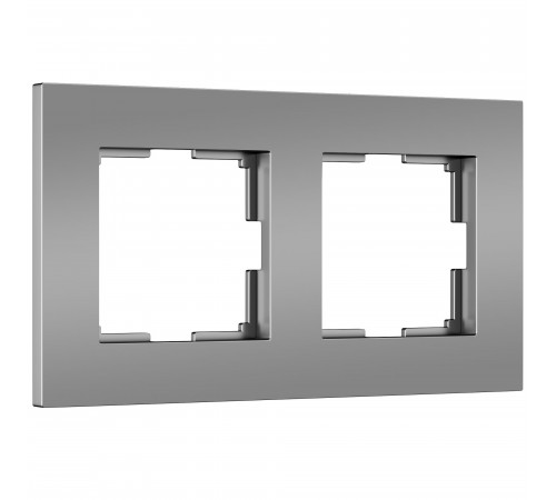 2-постовая рамка Werkel Slab, серебро софт