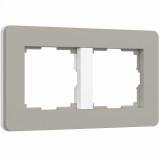 2-постовая рамка soft-touch Werkel Split, дымчатый/белый