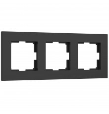 3-постовая рамка Werkel Slab, черный софт