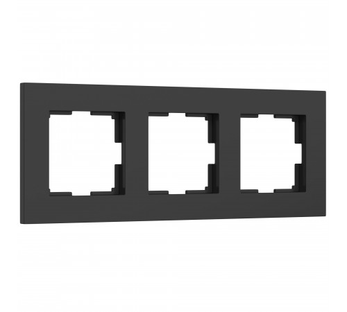 3-постовая рамка Werkel Slab, черный софт