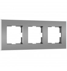 3-постовая рамка Werkel Slab, серебро софт