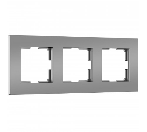 3-постовая рамка Werkel Slab, серебро софт