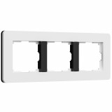 3-постовая рамка soft-touch Werkel Split, белый/черный