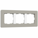 3-постовая рамка soft-touch Werkel Split, дымчатый/белый