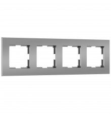 4-постовая рамка Werkel Slab, серебро софт