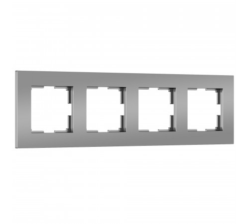 4-постовая рамка Werkel Slab, серебро софт