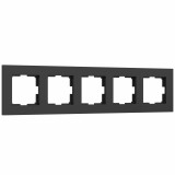 5-постовая рамка Werkel Slab, черный софт