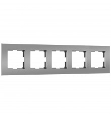 5-постовая рамка Werkel Slab, серебро софт