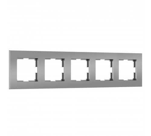 5-постовая рамка Werkel Slab, серебро софт