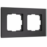 2-постовая рамка из стекла soft-touch Werkel Senso, черный